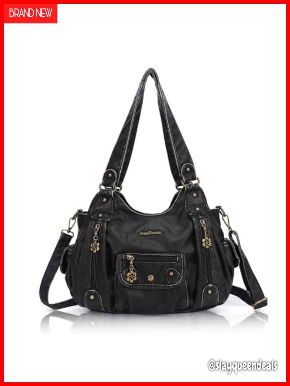 Soft PU Leather Hobo Shoulder Bag with Detachable Strap
